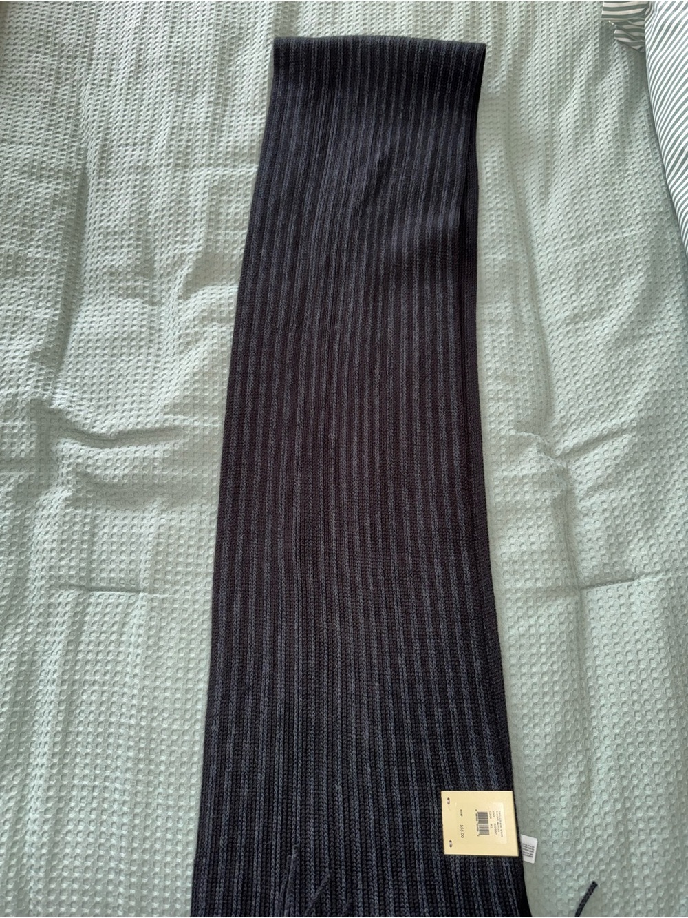 Marc Jacobs Ribbed Black Striped Scarf